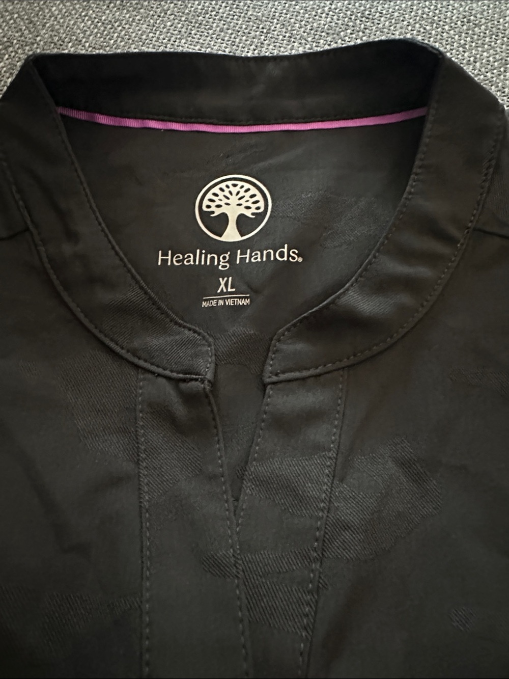 healing hands Black Camo Short-Sleeve Scrub Top